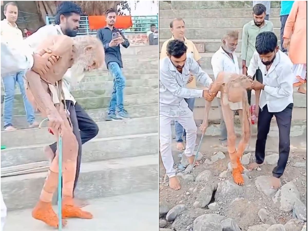 ¡Increible! Médicos rescataron a un anciano en una cueva de India: dice tener 188 años