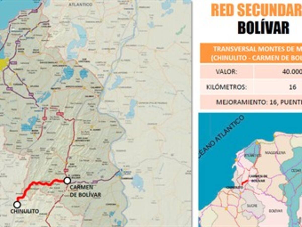Arranca proceso de contratación de vía entre Carmen de Bolívar y Chinulito