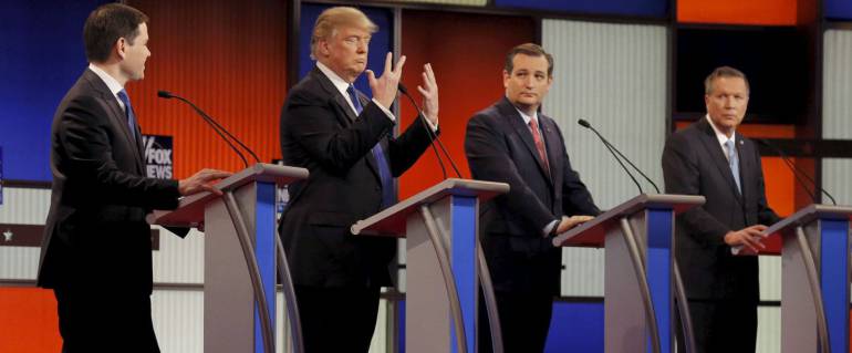 Rubio, Trump, Cruz y Kasich en el debate de Detroit 