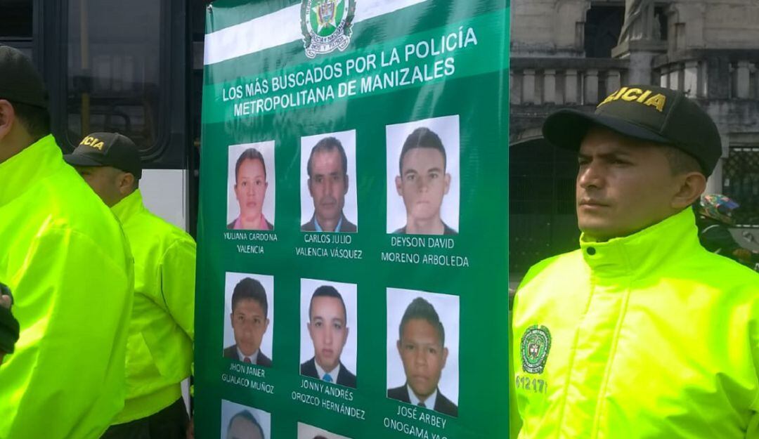 Cartel de los más buscados por la Policía en Manizales y Villamaría