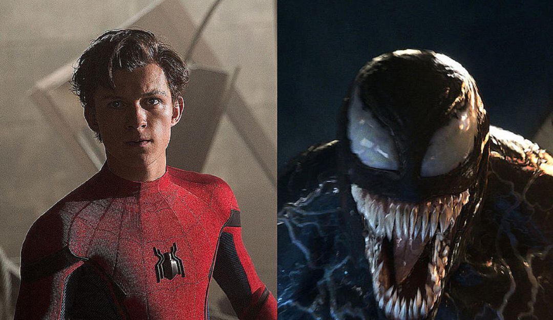 Peter Parker (Tom Holland) y Venom. 