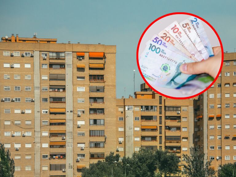 Edificios residenciales; y dinero colombiano. (Foto: Getty Images)