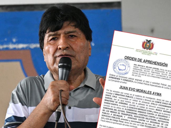Según la orden del fiscal Brayan Melgar, el expresidente es acusado de terrorismo, alzamiento armado y otros delitos relacionados a las protestas registradas entre mayo y junio.
(Foto: Caracol Radio / Getty / Cortesía Fiscalía de Bolivia)
