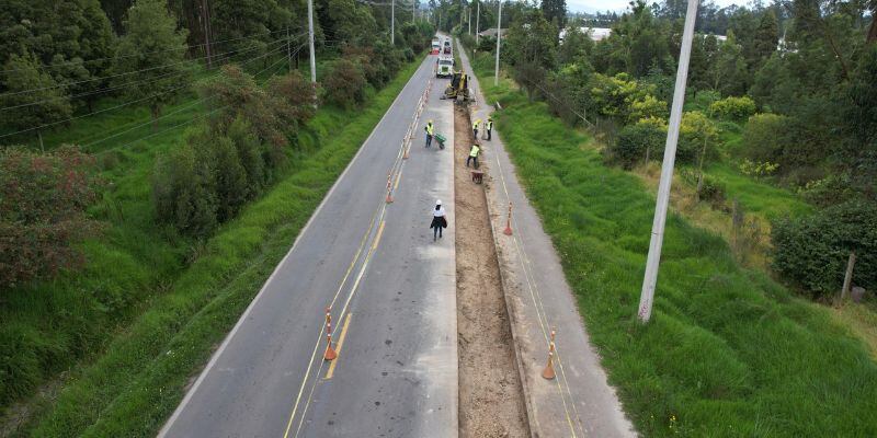 Inversión en la vía Bojacá-El Corzo. Foto: Gobernación de Cundinamarca.