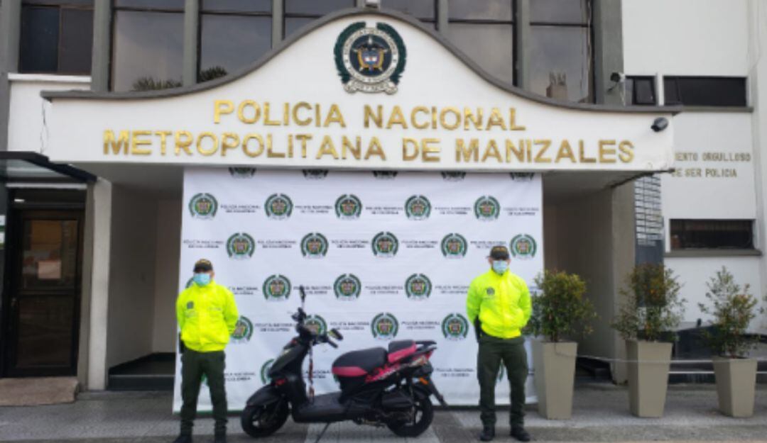 Moto recuperada por las autoridades