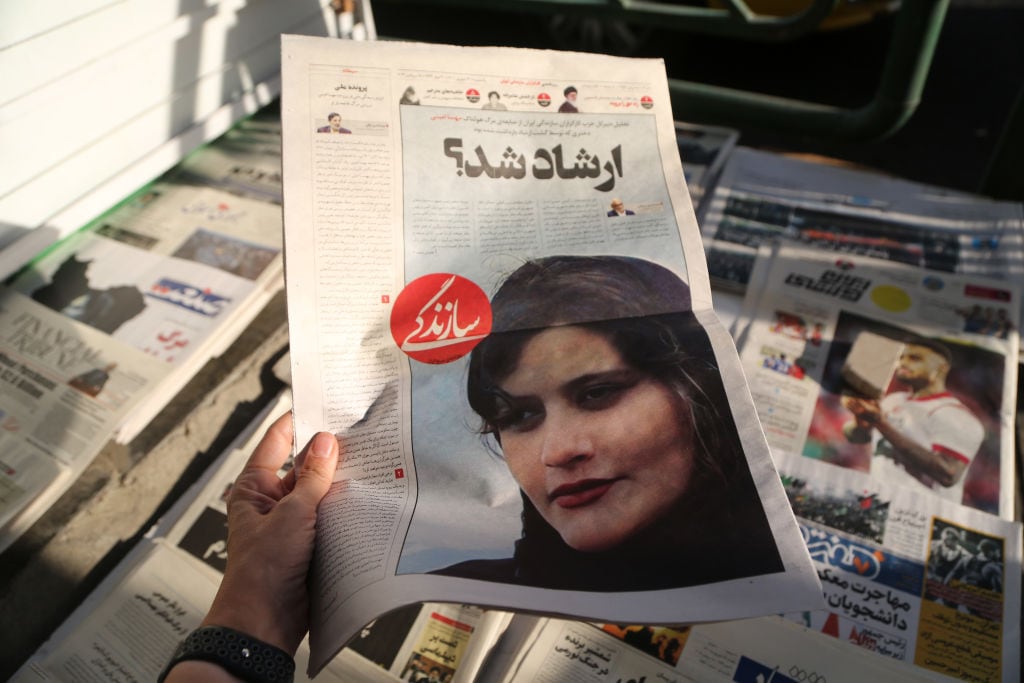 Protestas en Irán por la muerte de la joven Mahsa Amini. GettyImages