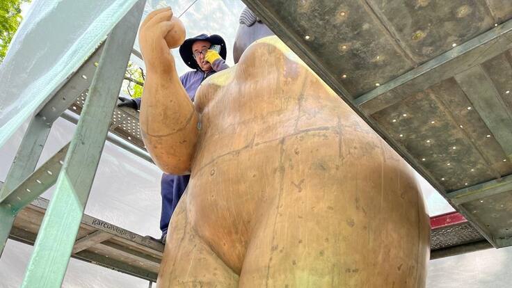 Restauración de escultura de Botero en Bucaramanga terminaría en noviembre