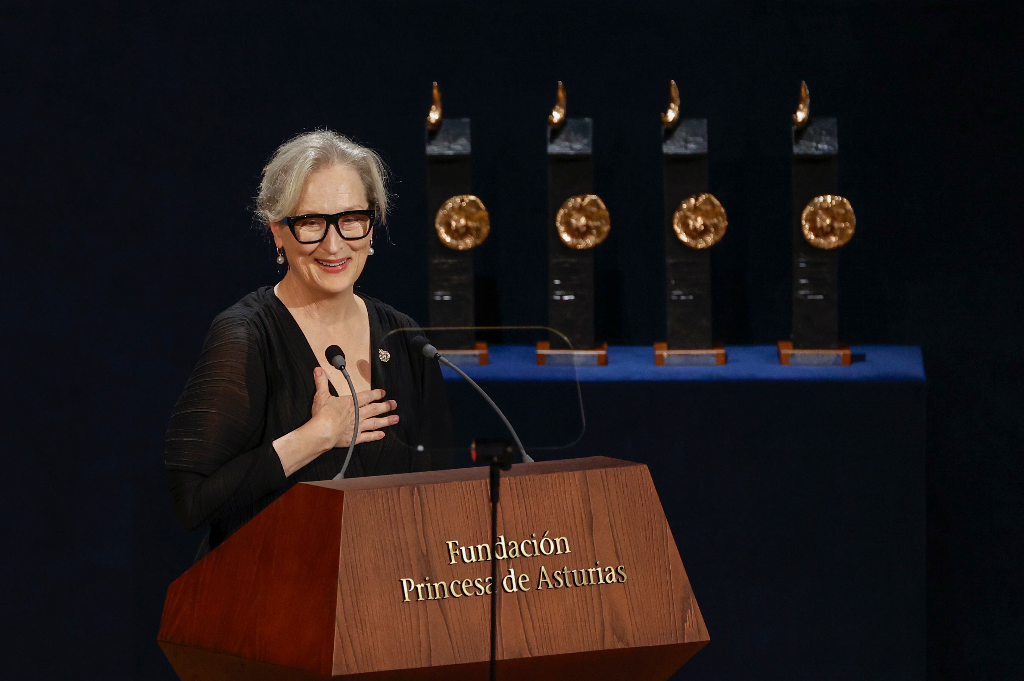 Meryl Streep, actriz estadounidense, en la entrega del Premio Princesa de Asturias de las Artes. Foto: EFE