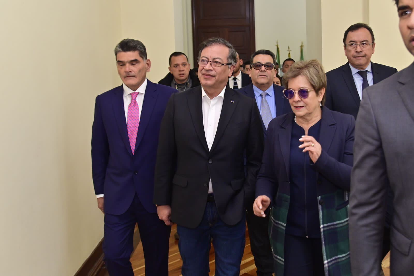 Presidente Gustavo Petro y ministra de Trabajo, Gloria Inés Ramírez, en l radicación de la reforma labora. 22 de marzo de 2023. Foto: Presidencia.