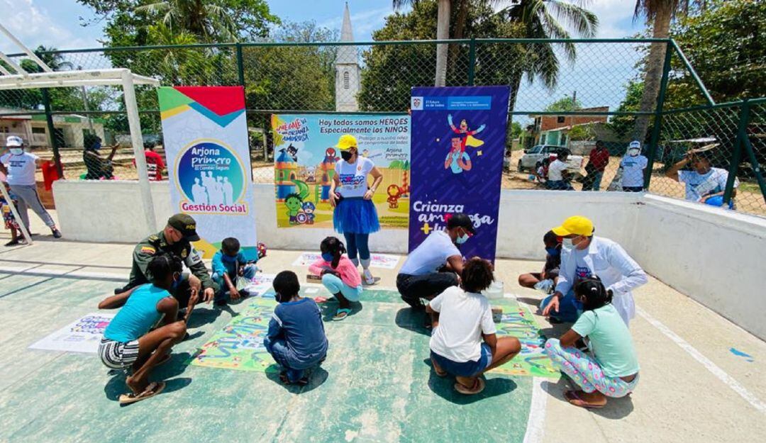 La institución adelantó una jornada lúdico recreativa en el corregimiento de Badel, jurisdicción del municipio de Arjona