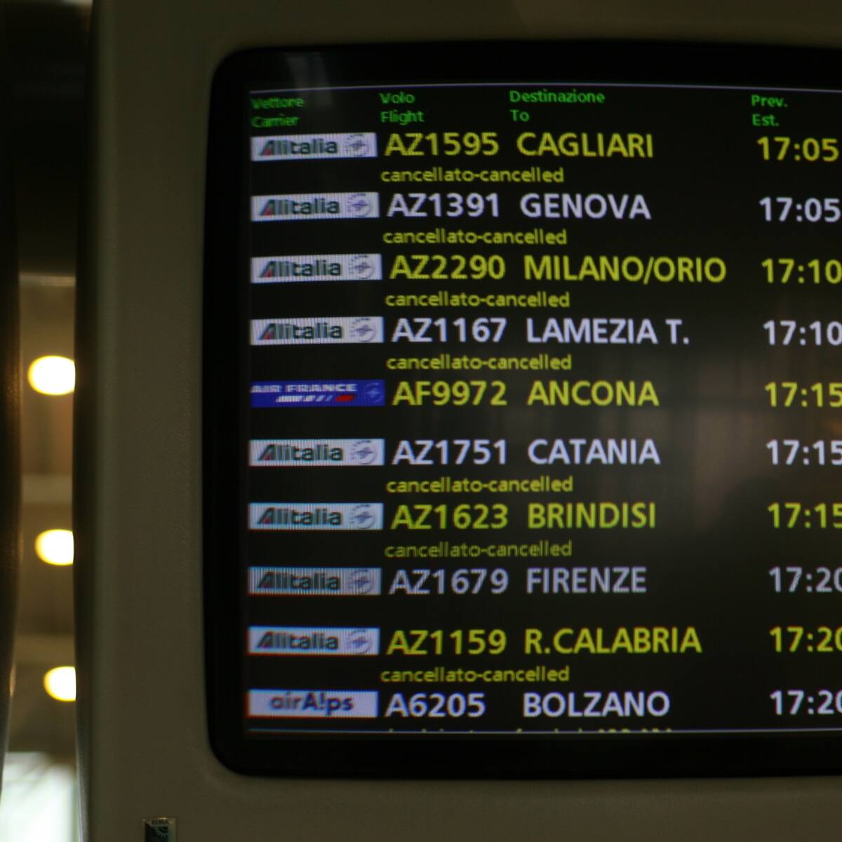 Italia: huelga en transporte aéreo causa cancelación de decenas de vuelos