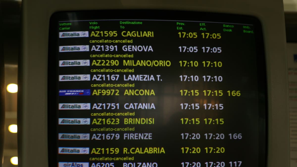 Italia: huelga en transporte aéreo causa cancelación de decenas de vuelos