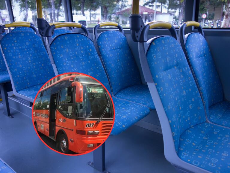 Bus vacío y algunos buses de la ciudad de Pasto (Fotos vía Getty Images y Cortesía)