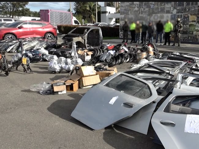 Vehículos y autopartes robadas en Bogotá.