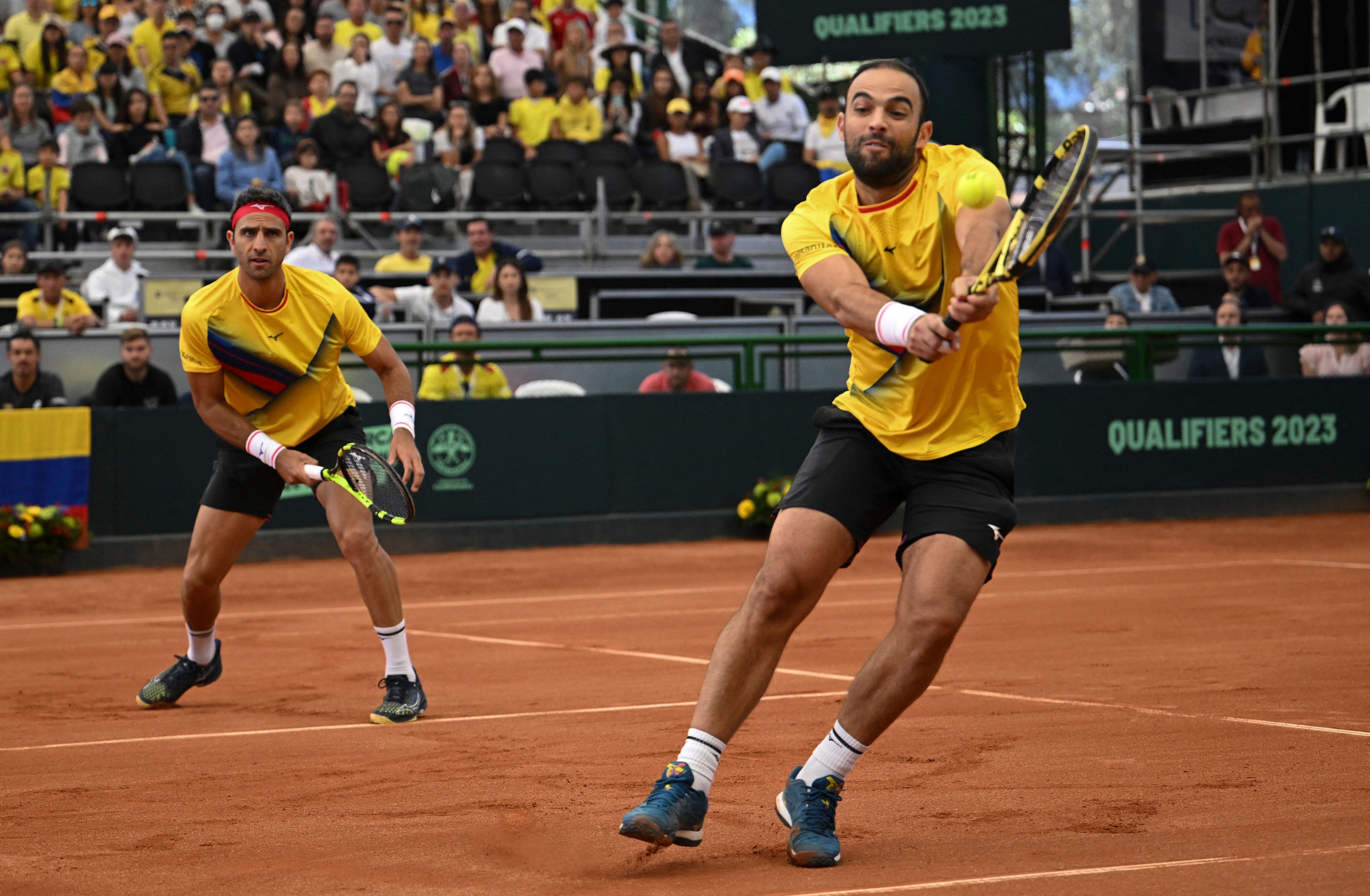 Juan Sebastian Cabal y Robert Farah cayeron con Colombia en Copa Davis. (Photo by Juan BARRETO / AFP) (Photo by JUAN BARRETO/AFP via Getty Images)