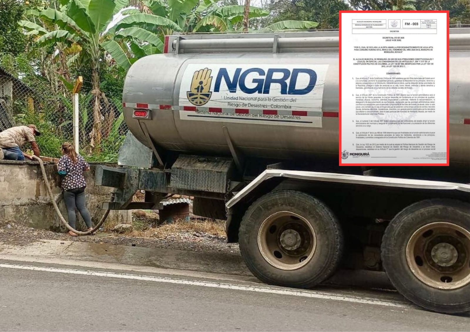 La Alcaldía de Moniquirá hace un llamado a la ciudadanía a ahorrar agua, con el fin de evitar un desabastecimiento durante el Fenómeno de El Niño.
