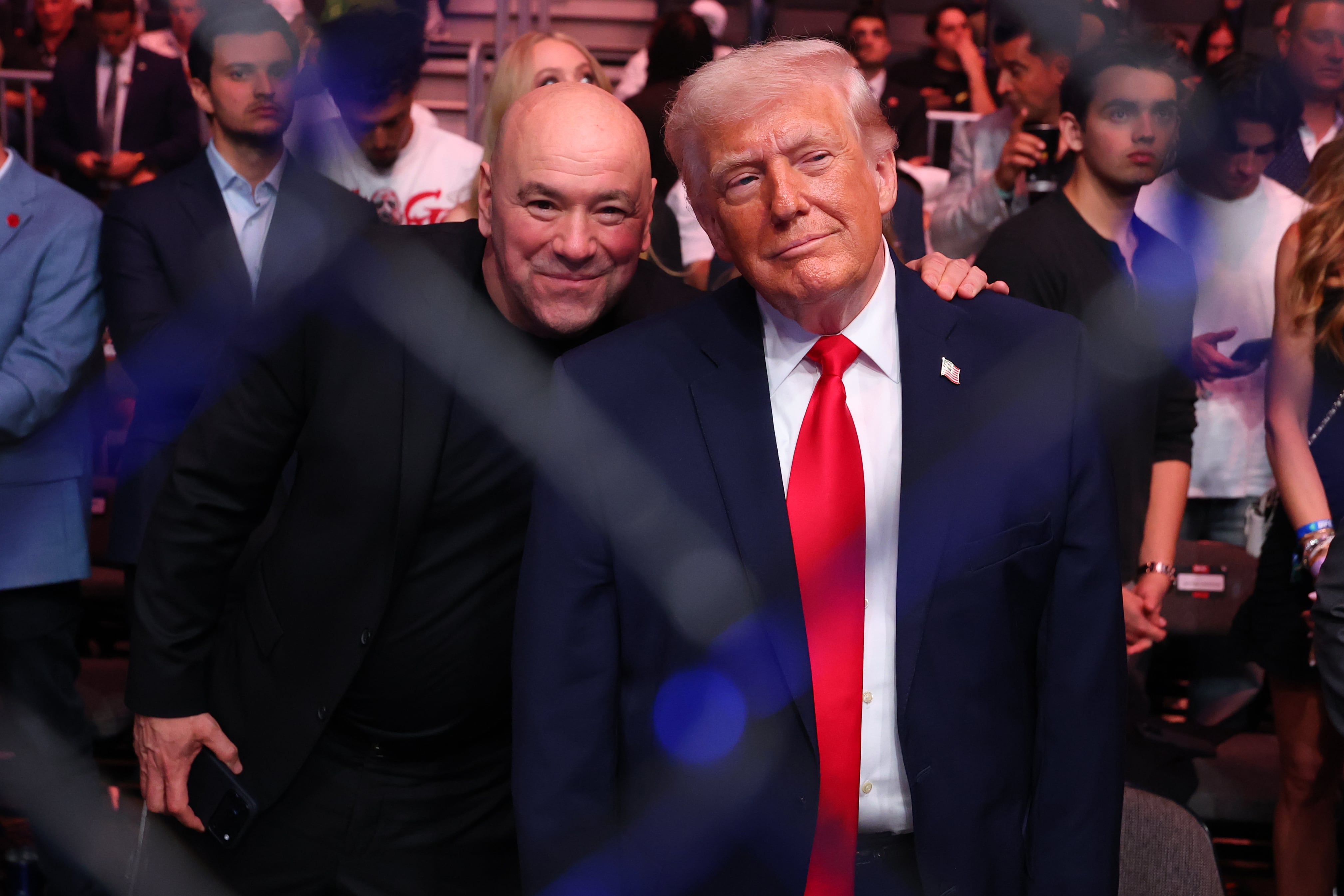 Dana White, presidente de la UFC, y Donald Trump, presidente de Estados Unidos. Foto. Getty Images.