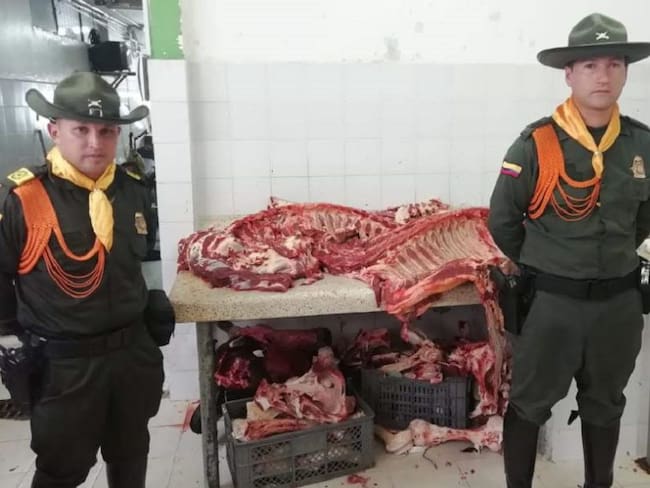 Carne incautada en un local comercial de Chinchiná Caldas