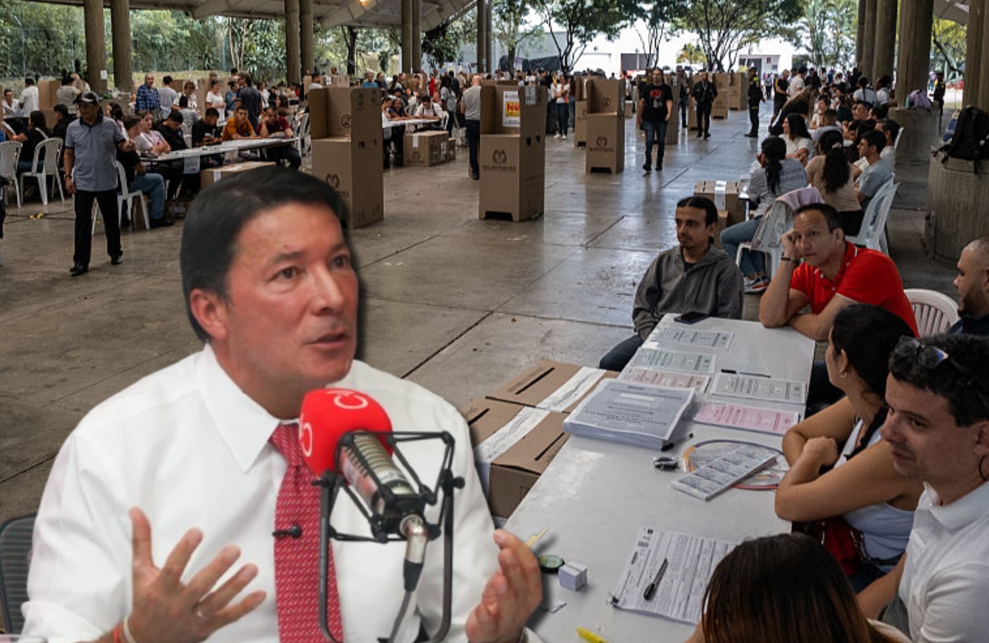 Registrador Hernán Penagos y elecciones. Fotos: Caracol Radio / (Photo by Santiago Chimbaco Sapuyes/NurPhoto via Getty Images)