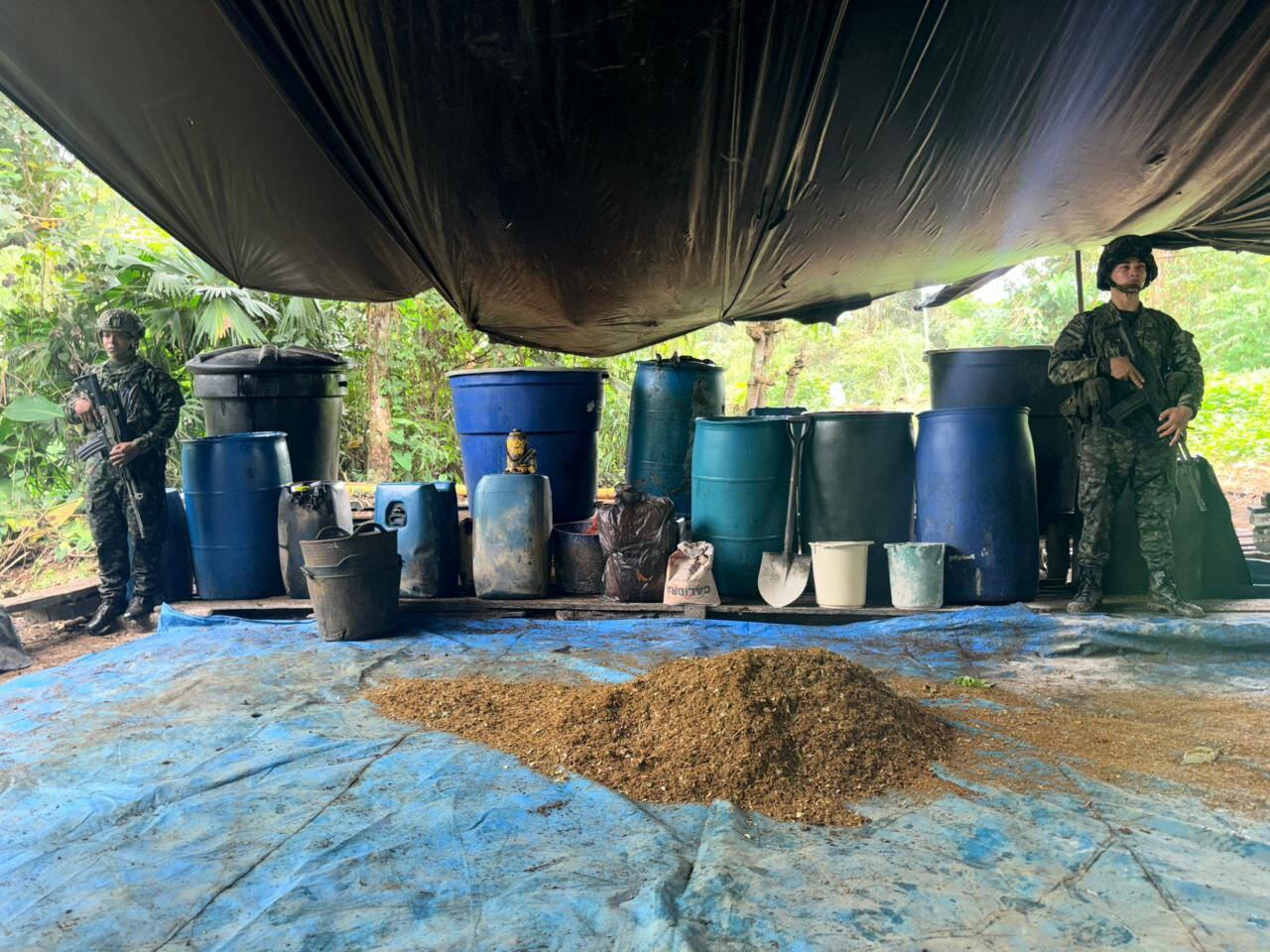 Laboratorio para procesar coca - Foto: Fuerza de Tarea Hércules