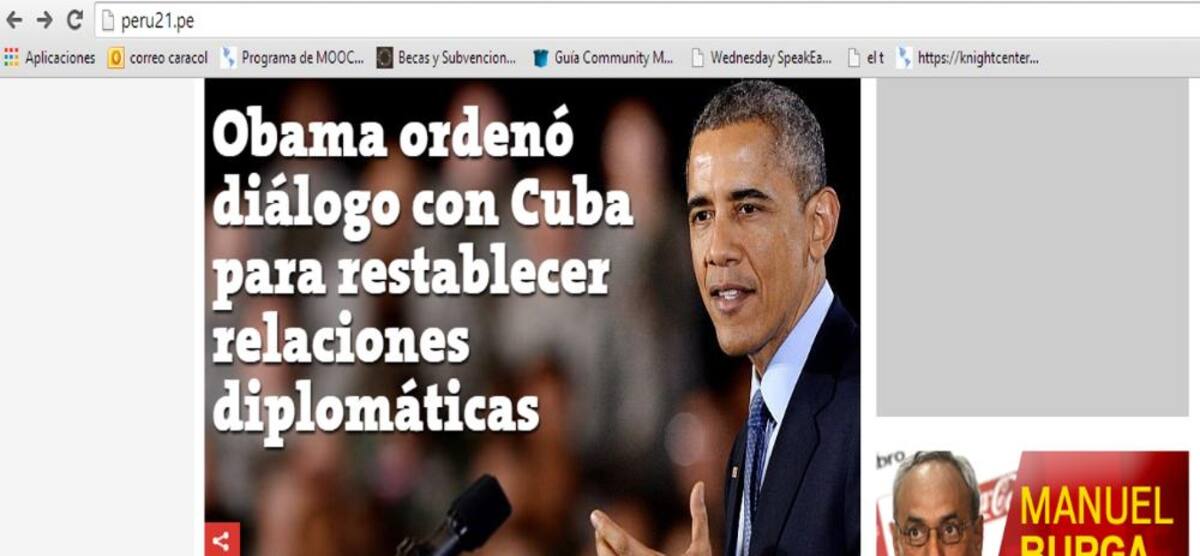 Las portadas de varios diario y sitios web destacaron ampliamente la orden que dio Obama para restablecer las relaciones entre los dos países.