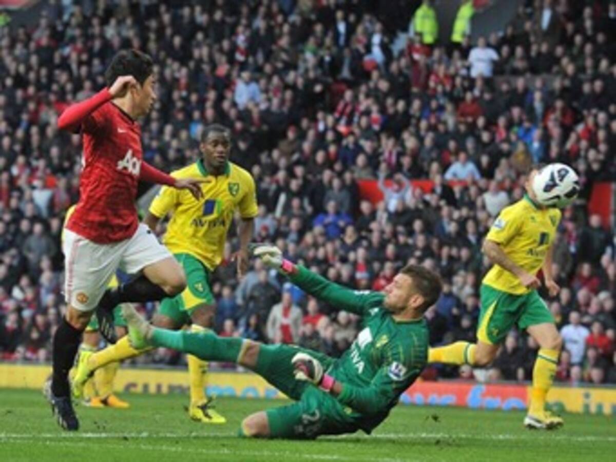 El japonés Kagawa brilló en la goleada de Manchester United al Norwich