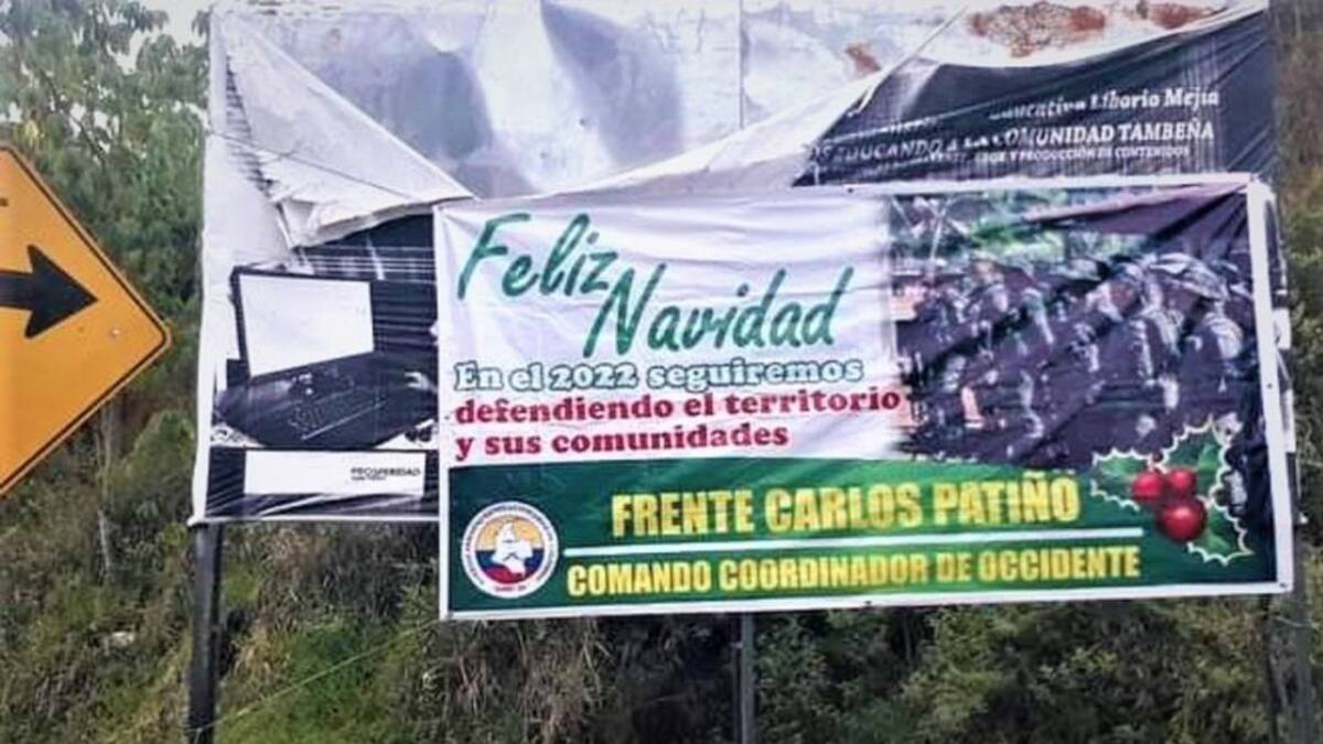 Ejército retiró pancartas de disidencias de Farc en El Tambo, Cauca