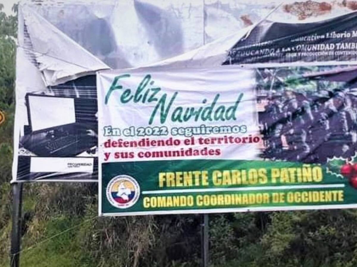 Ejército retiró pancartas de disidencias de Farc en El Tambo, Cauca