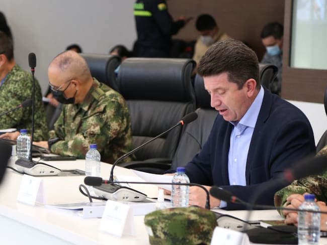 Ministro de Defensa Diego Molano en el PMU dispuesto para monitorear las elecciones a Congreso 