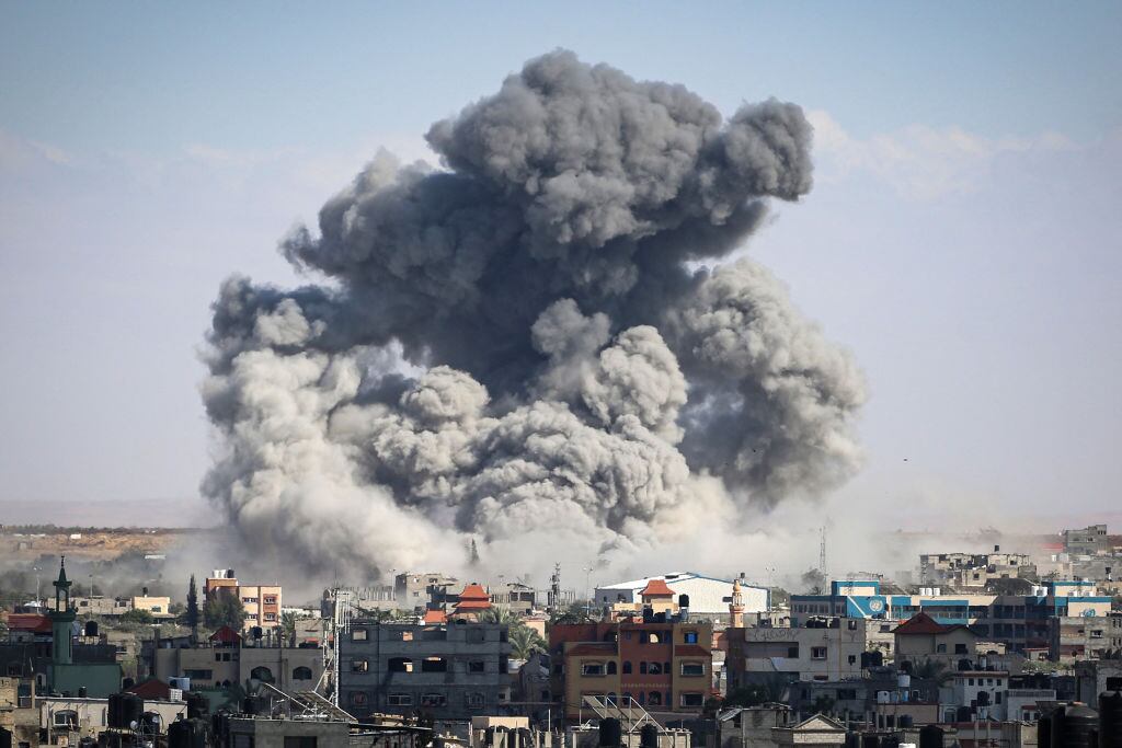 Bombardeos en Rafah. Foto: Getty Images.