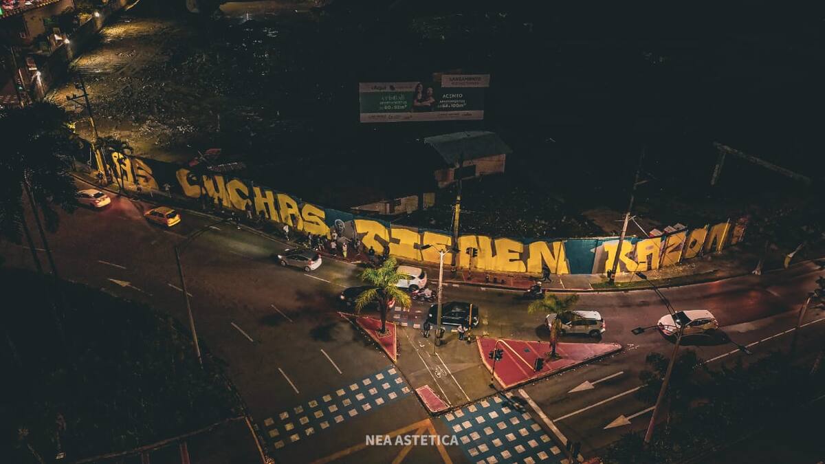 Volvieron a pintar el muro de Peldar, los propietarios interpusieron denuncia