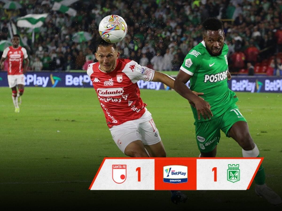 Santa Fe y Nacional empataron en un partidazo marcado por la polémica en Bogotá
