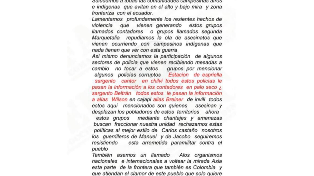 Zozobra por nuevo panfleto que circula en Mocoa, Putumayo