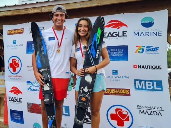 Federico y Luisa Jaramillo, campeones mundiales junior en esquí acuático 