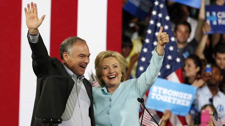 Hillary Clinton y Tim Kaine. Foto: Agencia EFE