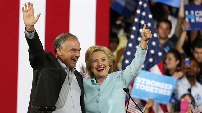 Hillary Clinton y Tim Kaine. Foto: Agencia EFE