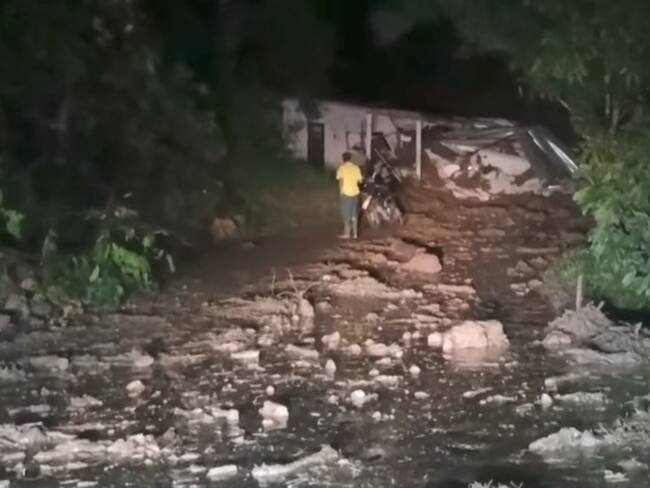 Este sector permanece incomunicado . Foto Redes Sociales.