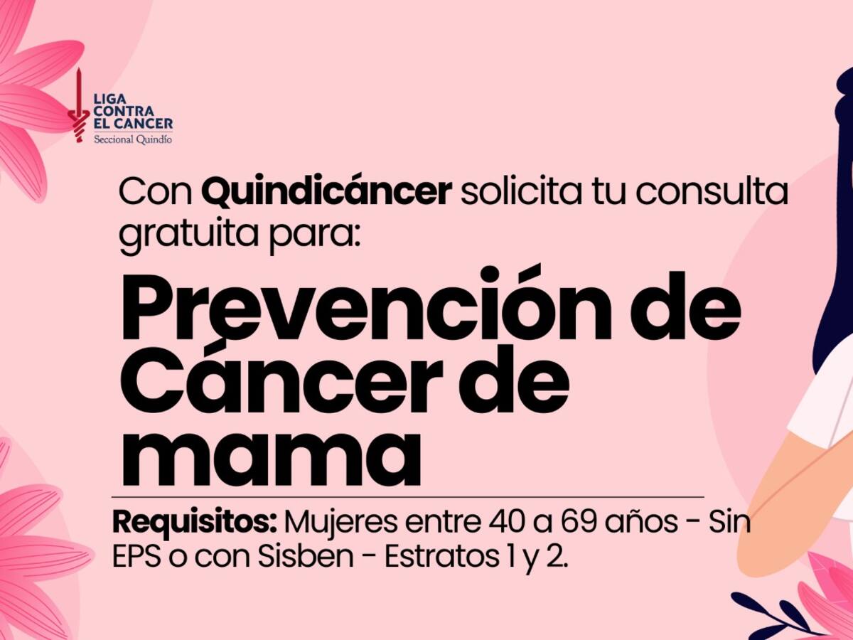 Quindicáncer y las 130 consultas gratis para mujeres estrato 1y2, con Sisbén o sin EPS en Armenia