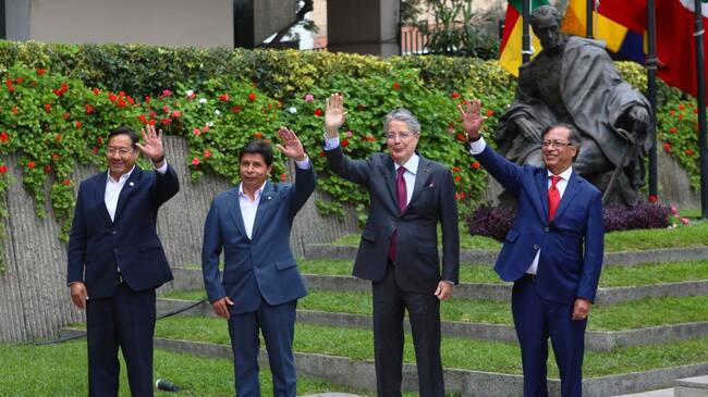 El presidente Gustavo Petro durante la reunión de la Comunidad Andina. Foto: Getty