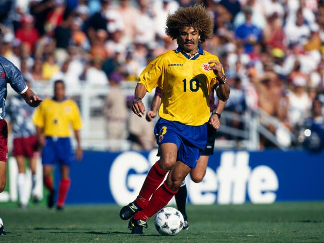 Carlos Valderama (Colombia) in action during a first round match of the 1994 FIFA World Cup against USA. USA won 2-1. (Photo by Christian Liewig/TempSport/Corbis via Getty Images)