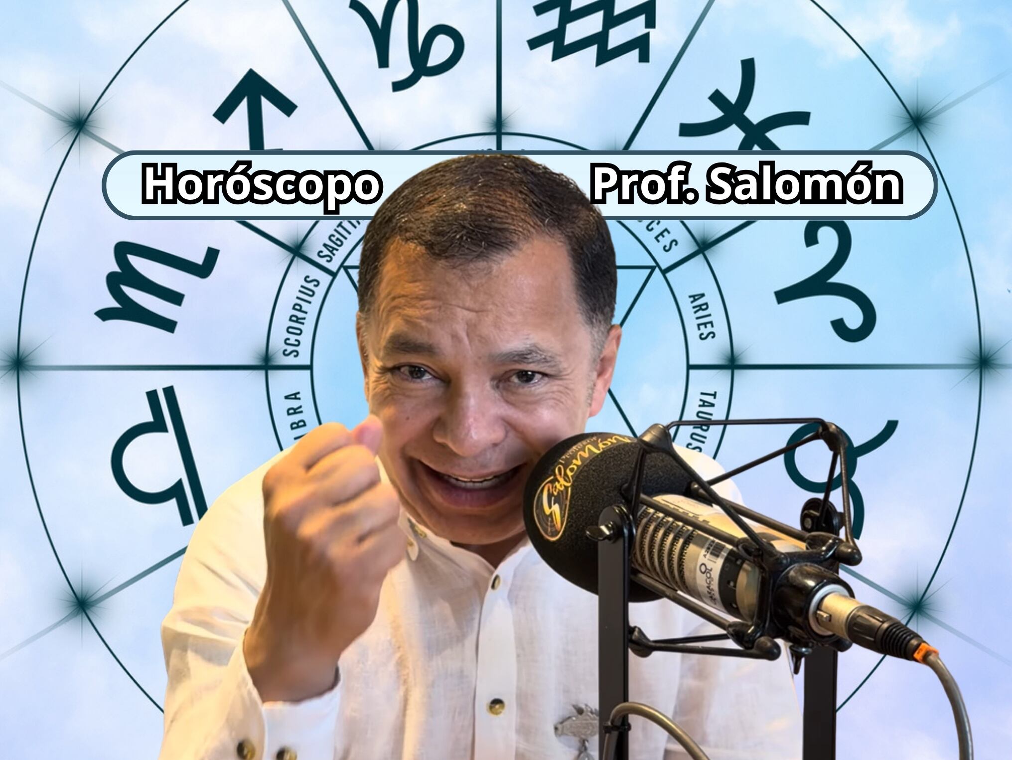 Él es el profesor Salomón, experto en la lectura del Horóscopo y el Tarot (Crédito: Profesor Salomón - Youtube) // De fondo: Imagen ilustrativa del horóscopo (crédito: Getty Images).
