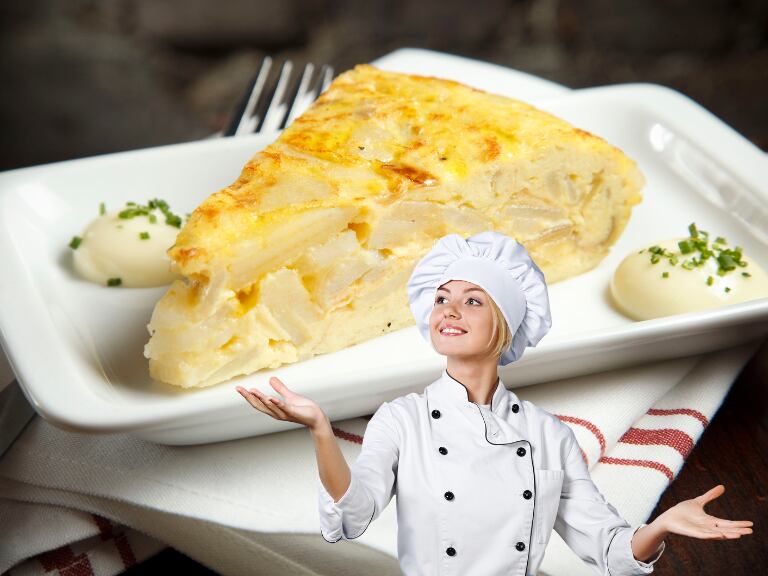 Tortilla española. Imagen de fondo de Getty Images