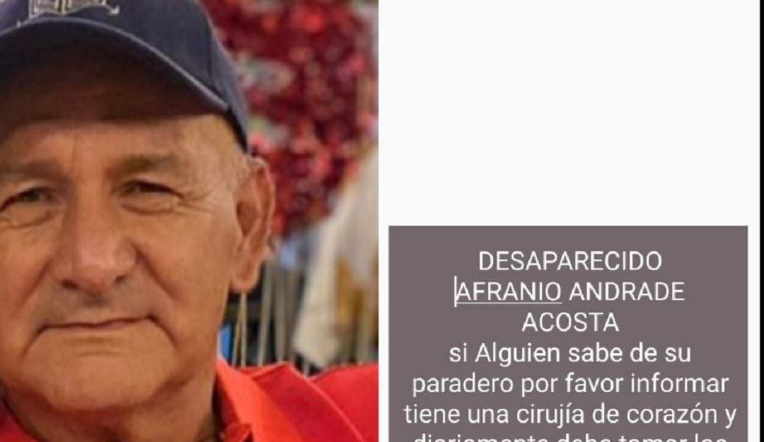 Desaparecido Afranio Andrade Acosta