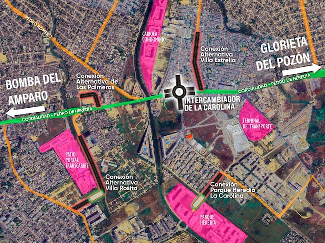 La construcción de cinco vías alternas darán paso al Intercambiador de La Carolina