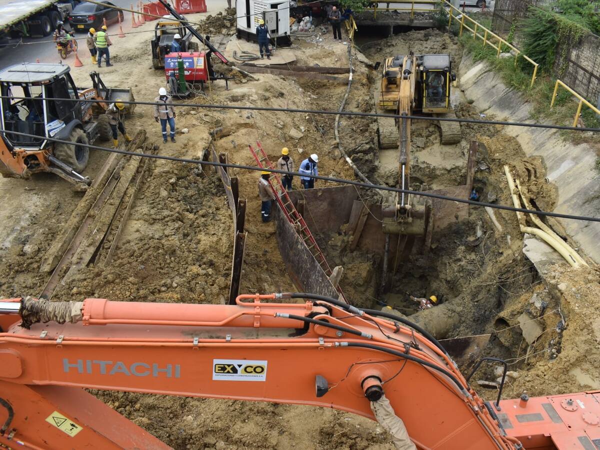 Reparación de tubo averiado en Ceballos tiene 65% de avance: Aguas de Cartagena