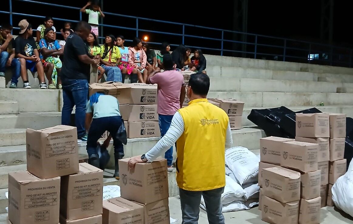Entrega de ayudas humanitarias en Valdivia, Antioquia. Foto: Unidad para las Víctimas.