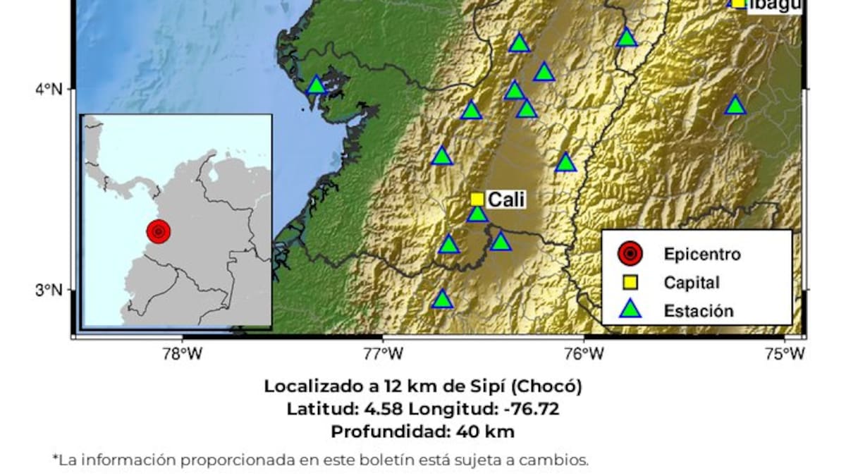 Temblores en Colombia HOY 16 de septiembre de magnitud 4.7 y 4.4: epicentro en Chocó