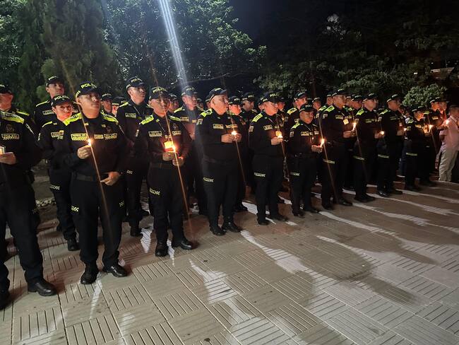 Velatón en homenaje al intendente jefe Luis Carlos Bonilla / Foto: Policía de Norte de Santander