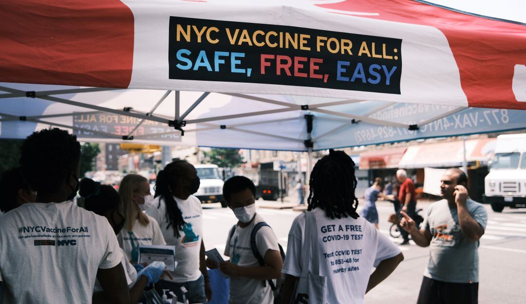 Centro de vacunación contra Covid19 en la ciudad de Nueva York. 
