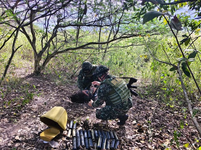 Se adelantó la destrucción controlada del material. Foto Batallón Energético Vial.